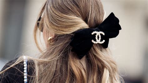 chanel beauty hair clip|chanel bow tie for hair.